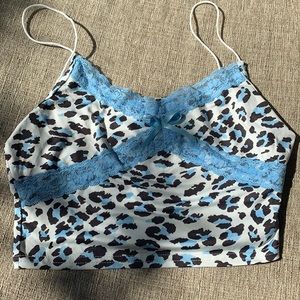 Blue leopard print Y2K tank
